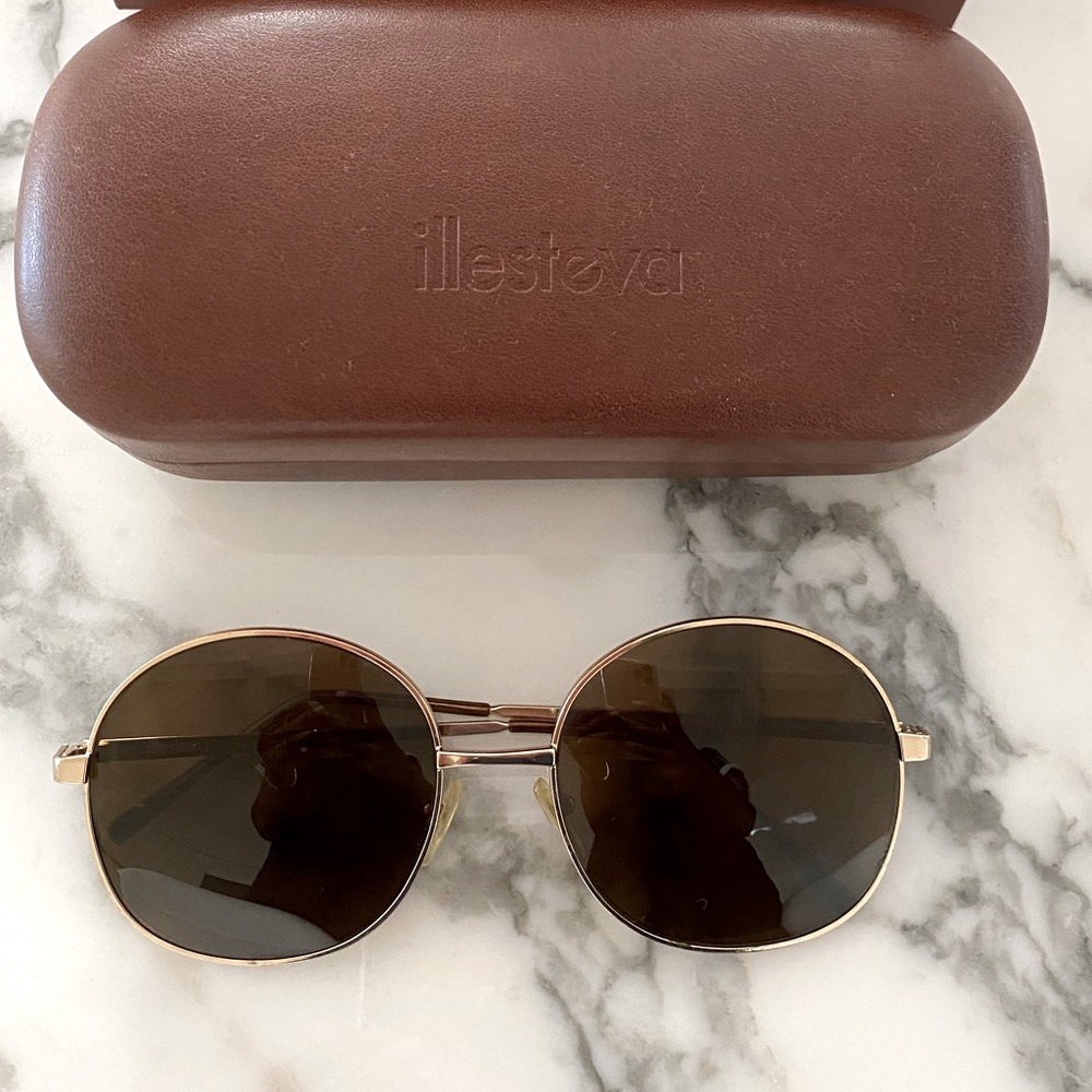 Illesteva Alina Gold Round Sunglasses